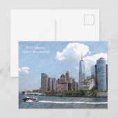 POSTCARD NYC SKYLINE lower Manhattan Briefkaart (Voorkant / Achterkant)