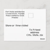 Postcard of Port Hotel Crystal River, Fl Briefkaart (Achterkant)
