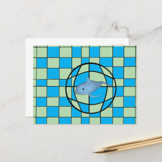 Postcard - Optical Illusion and Whale Briefkaart