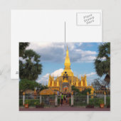 Postcard Pha Than Luang stupa Vientiane Laos Briefkaart (Voorkant / Achterkant)