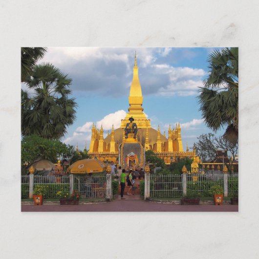 Postcard Pha Than Luang stupa Vientiane Laos Briefkaart (Voorkant)