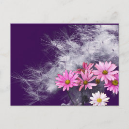 Postcard Postkarte Blumen und Distelsamen Briefkaart