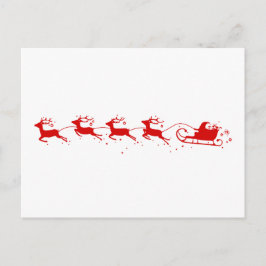 Postcard Reindeers and Santa Claus Feestdagenkaart