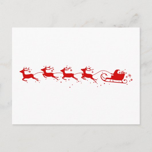 Postcard Reindeers and Santa Claus Feestdagenkaart (Voorkant)