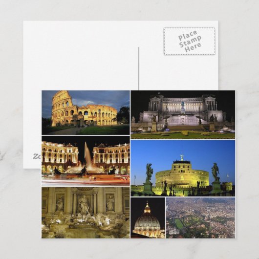 Postcard Rome Monumenten, Italy Briefkaart (Voorkant / Achterkant)