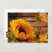 Postcard, Rustic Country Fall Sunflower Butterfly Briefkaart (Voorkant / Achterkant)
