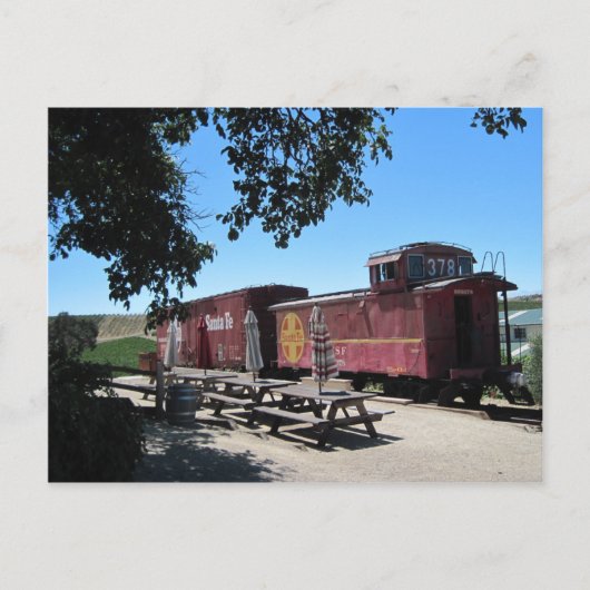 Postcard: Santa Fe Train Cars at Pomar Junction Briefkaart (Voorkant)