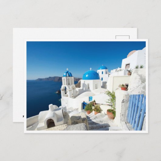 Postcard - Santorin in the Mediterranean Briefkaart (Voorkant / Achterkant)