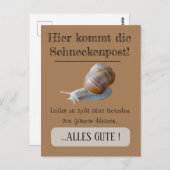 Postcard Schnecke symbolisch Nachträgliche Grüße Briefkaart (Voorkant / Achterkant)