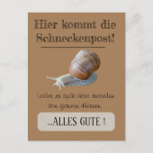 Postcard Schnecke symbolisch Nachträgliche Grüße Briefkaart (Voorkant)