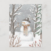 Postcard - Snowman Feestdagenkaart (Voorkant)