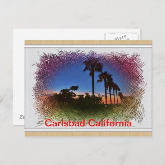 Postcard Sunset in Carlsbad, Californië Briefkaart (Voorkant / Achterkant)