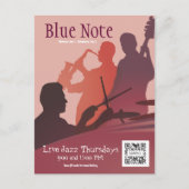 Postcard Template Event Jazz Band Briefkaart (Voorkant)