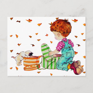 Postcard The boy and the dog Briefkaart
