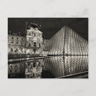 Postcard The Louvre Pyramid In Black / White Paris Briefkaart