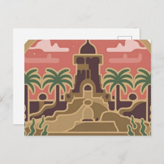 postcard, town of 'GHARDAIA' in Algeria Briefkaart (Voorkant / Achterkant)