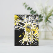 Postcard – Urban Tree Owl & Wealth Surreal Pop-Art Briefkaart (Staand voorkant)