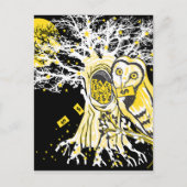 Postcard – Urban Tree Owl & Wealth Surreal Pop-Art Briefkaart (Voorkant)