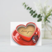 postcard, valentine's day,coffee, love feestdagenkaart (Staand voorkant)
