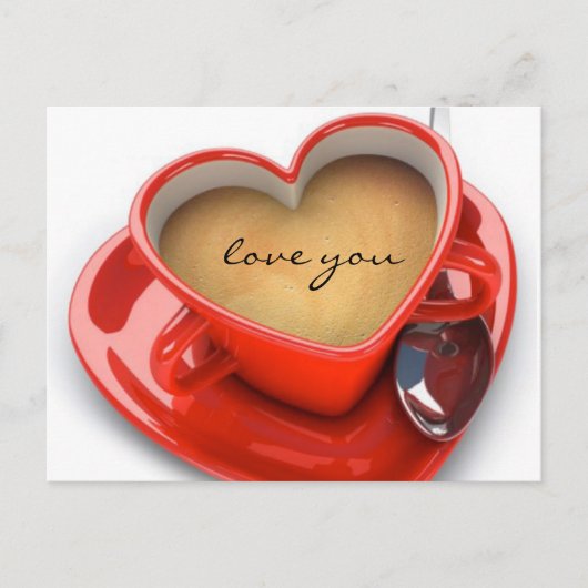 postcard, valentine's day,coffee, love feestdagenkaart (Voorkant)