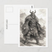 Postcard. Viking warrior Briefkaart (Voorkant / Achterkant)