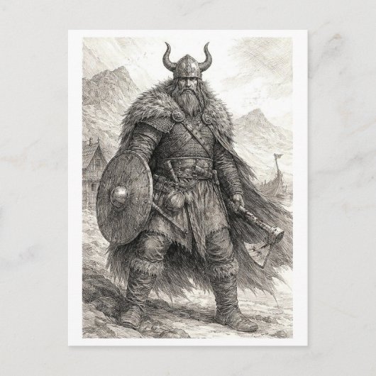 Postcard. Viking warrior Briefkaart (Voorkant)