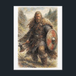 Postcard. Viking warrior Briefkaart<br><div class="desc">Viking warrior. Unique collectible postcard.</div>