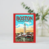 Postcard-Vintage Boston Artwork-34 Briefkaart (Staand voorkant)