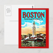 Postcard-Vintage Boston Artwork-34 Briefkaart (Voorkant / Achterkant)