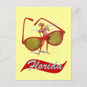 Postcard Vintage Retro Sunshine State Florida Fla Briefkaart
