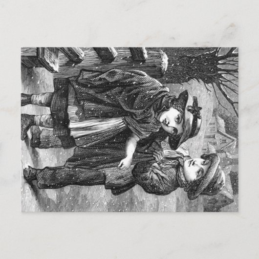 Postcard - Vintage Winter Scene Briefkaart (Voorkant)