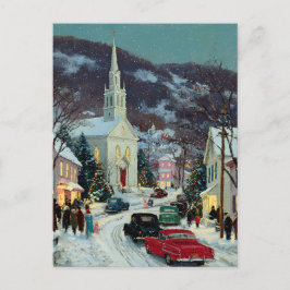 *POSTCARD w/MESSAGE Painted Nostalgic Christmas  Briefkaart