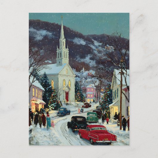 *POSTCARD w/MESSAGE Painted Nostalgic Christmas  Briefkaart (Voorkant)