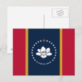 Postcard with Flag of Mississippi State, USA Briefkaart (Voorkant / Achterkant)
