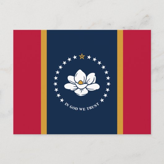 Postcard with Flag of Mississippi State, USA Briefkaart (Voorkant)
