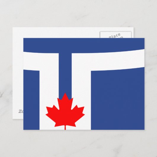 Postcard with Flag of Toronto, Canada Briefkaart (Voorkant / Achterkant)