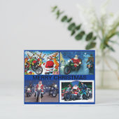 POSTCARD WITH FOUR SANTA MOTORCYCLE SCENT FEESTDAGENKAART (Staand voorkant)