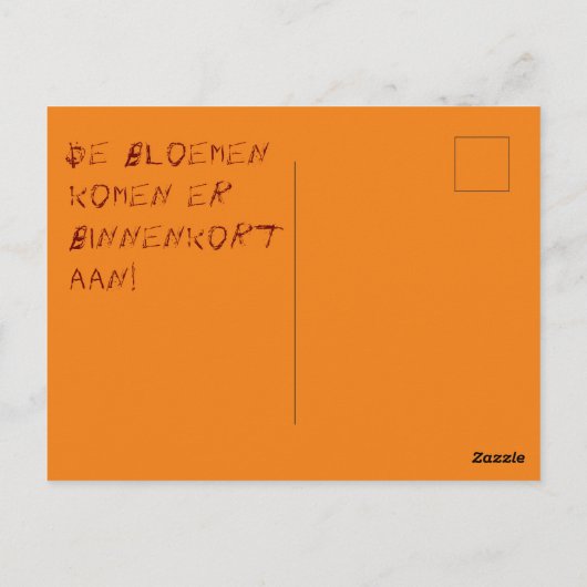 Postcard (with pun) to announce a bouquet briefkaart (Achterkant)