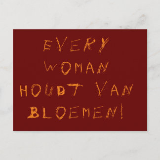 Postcard (with pun) to announce a bouquet briefkaart