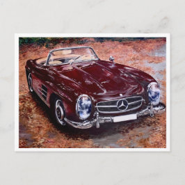 Postcard with Retro Vintage Black Car Painting Briefkaart