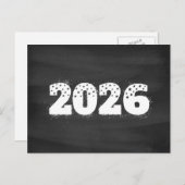 Postcard with text of 2026 on chalkboard. New year Feestdagenkaart (Voorkant / Achterkant)