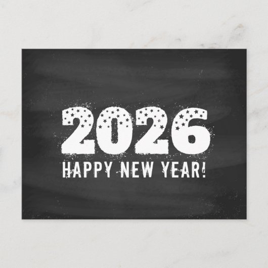 Postcard with text of 2026 on chalkboard. New year Feestdagenkaart (Voorkant)