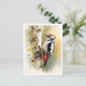 Postcard. Woodpecker Briefkaart (Staand voorkant)