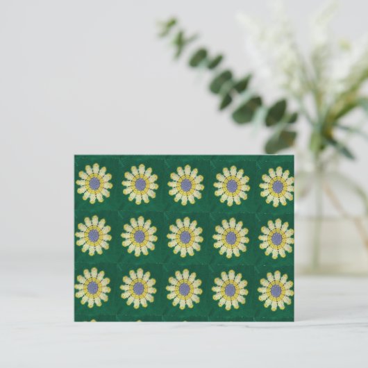 Postcard - Yellow Daisy Afghan Pattern Briefkaart (Staand voorkant)