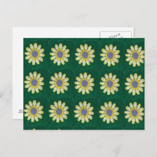 Postcard - Yellow Daisy Afghan Pattern Briefkaart (Voorkant / Achterkant)