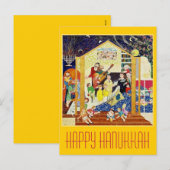 PostcardART. GELUKKIGE CHANOEKA Feestdagenkaart (Voorkant / Achterkant)