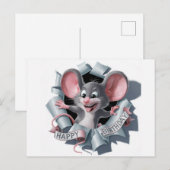 Postcards Happy Birthday Souris Briefkaart (Voorkant / Achterkant)