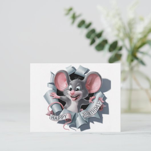 Postcards Happy Birthday Souris Briefkaart