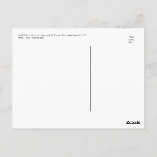 Postcare in de binnenstad van Truckee River Bridge Briefkaart (Achterkant)