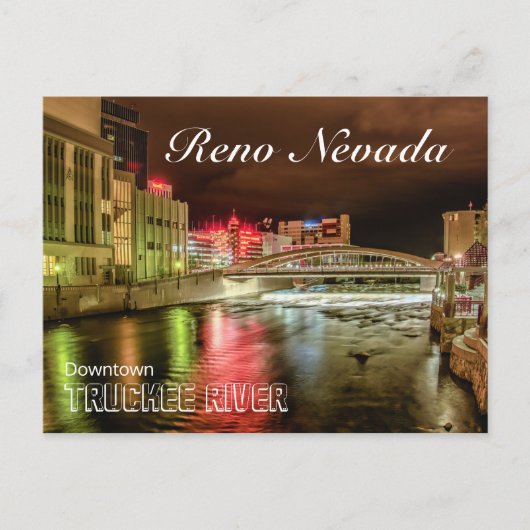 Postcare in de binnenstad van Truckee River Bridge Briefkaart (Voorkant)